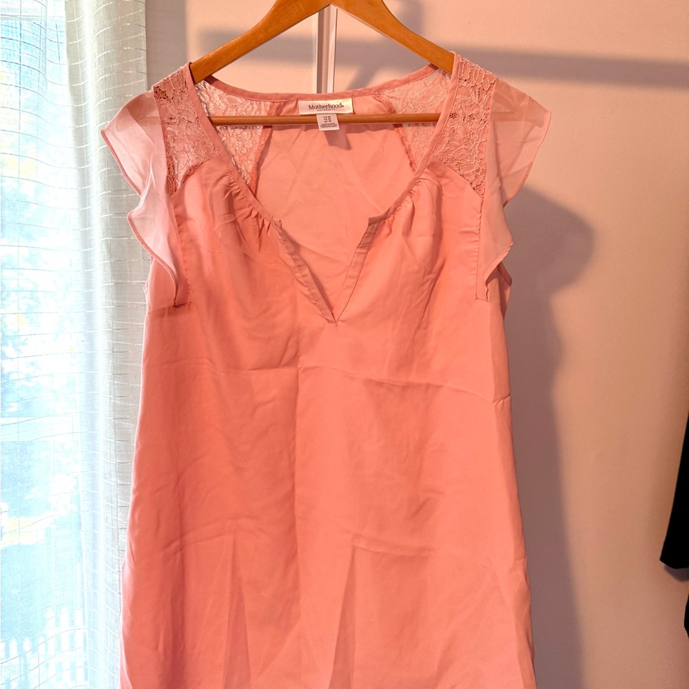 Motherhood Pink Ruffle Sleeve Blouse